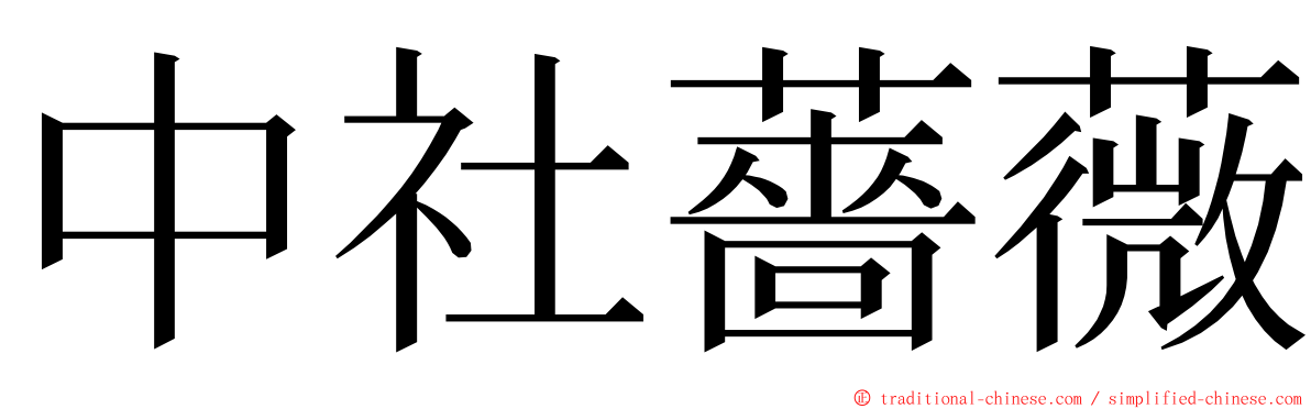 中社薔薇 ming font