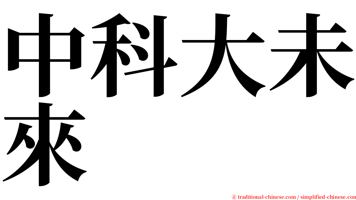 中科大未來 serif font