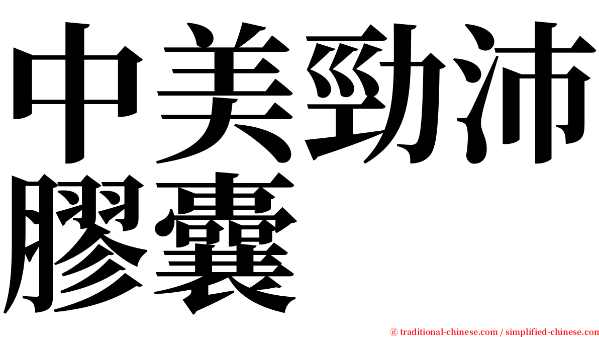 中美勁沛膠囊 serif font