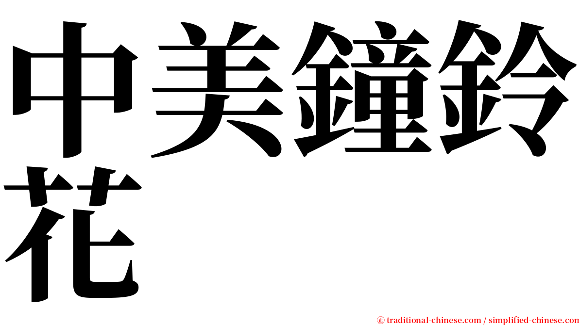 中美鐘鈴花 serif font