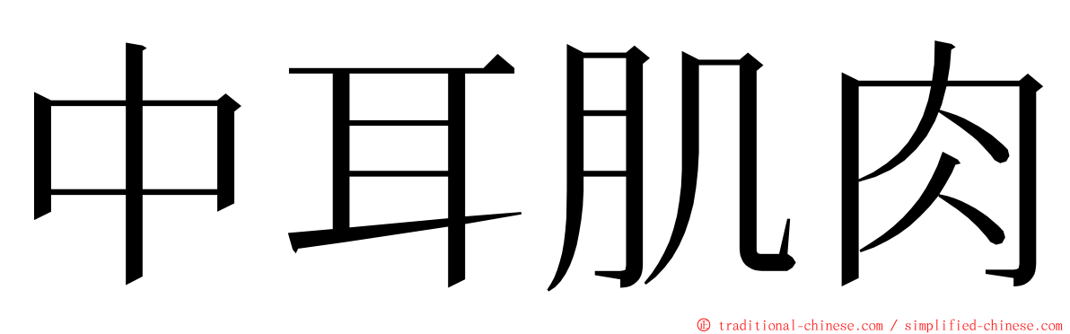 中耳肌肉 ming font