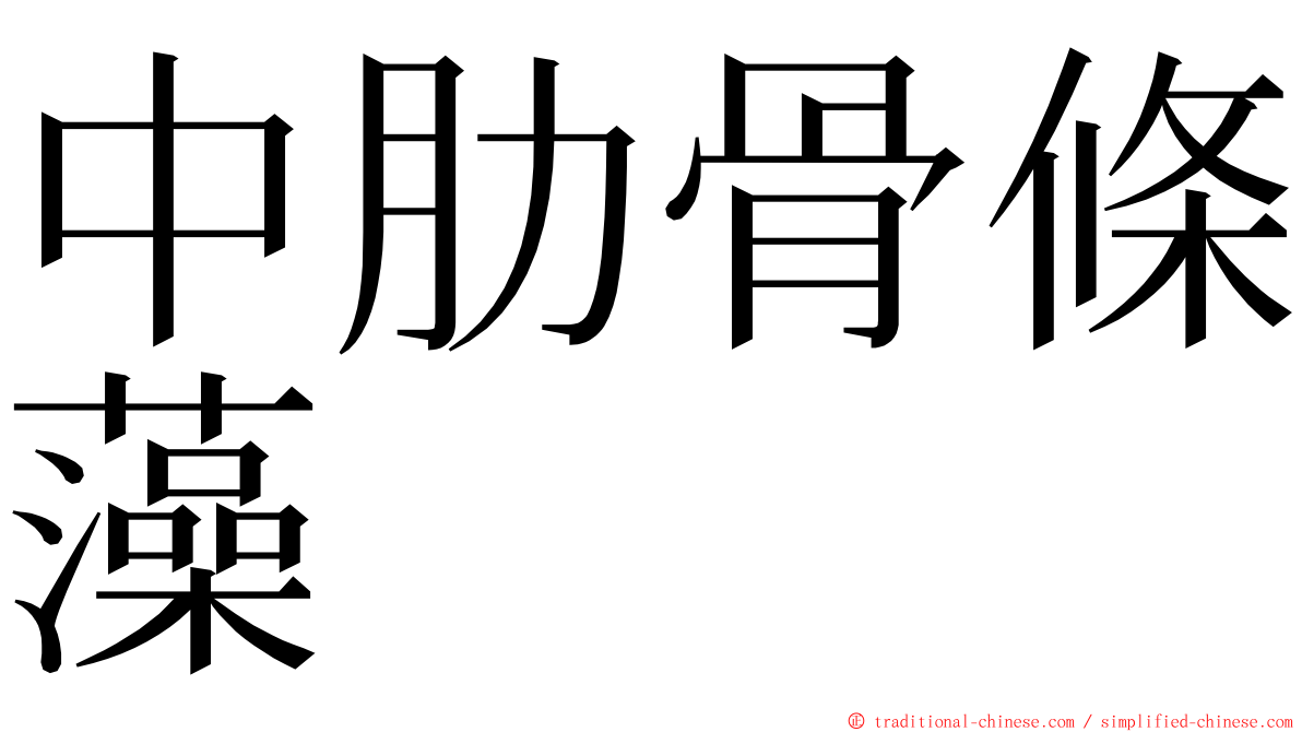 中肋骨條藻 ming font