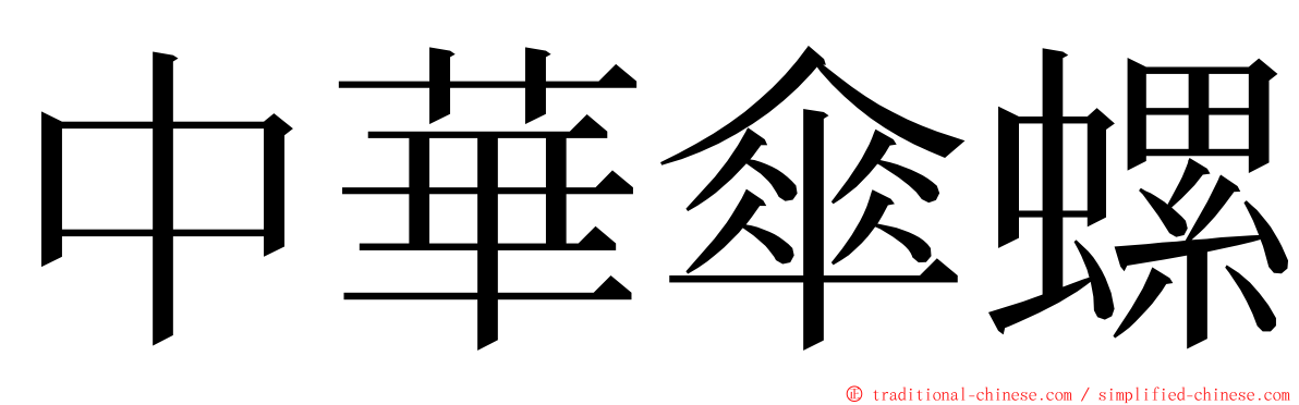 中華傘螺 ming font