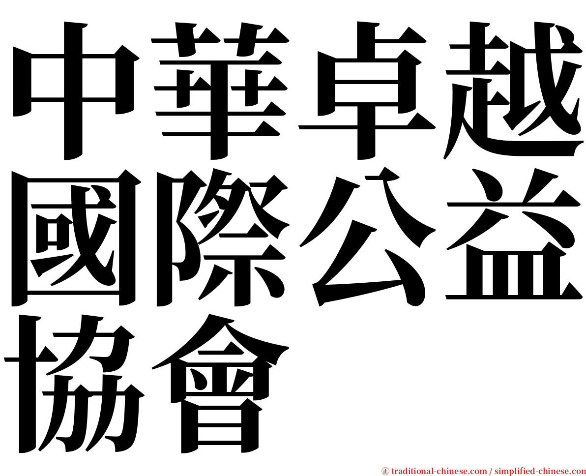 中華卓越國際公益協會 serif font