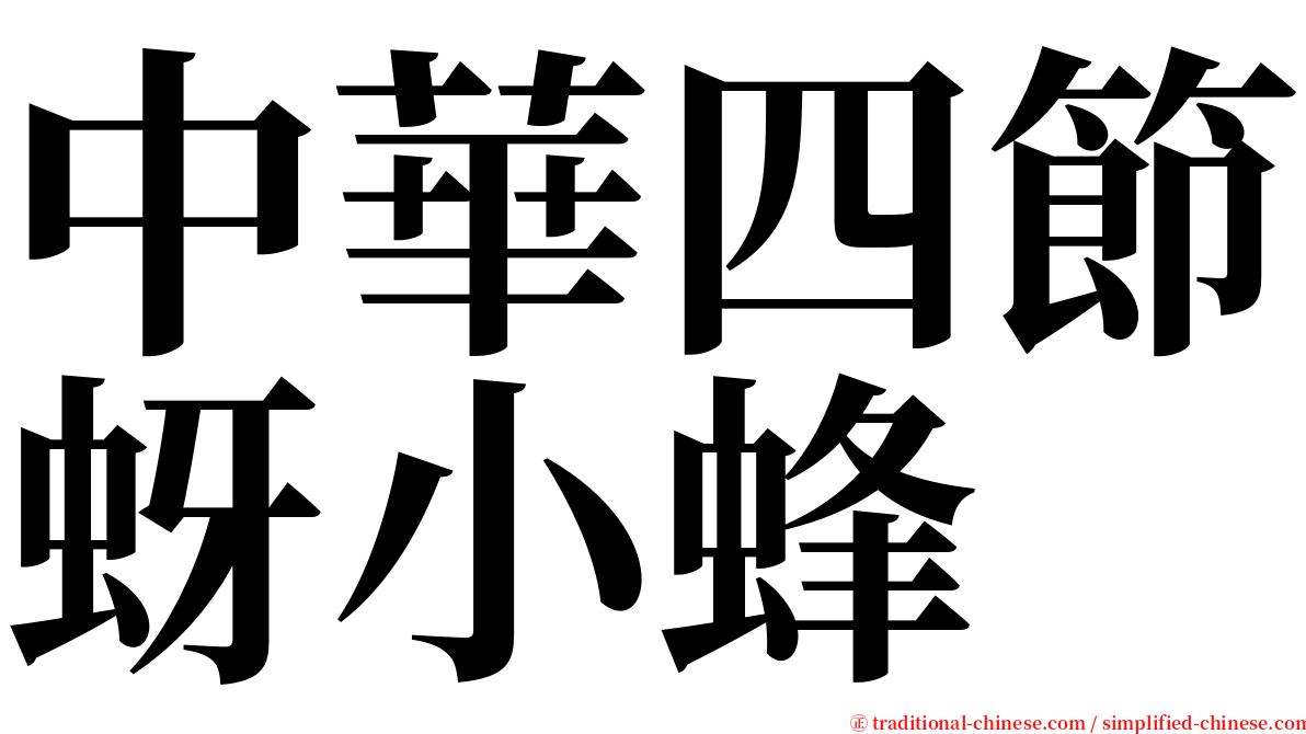 中華四節蚜小蜂 serif font