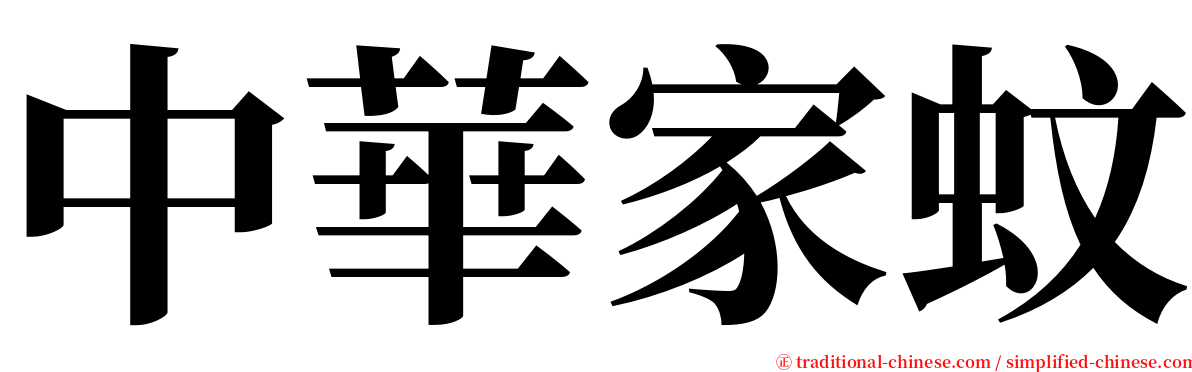 中華家蚊 serif font