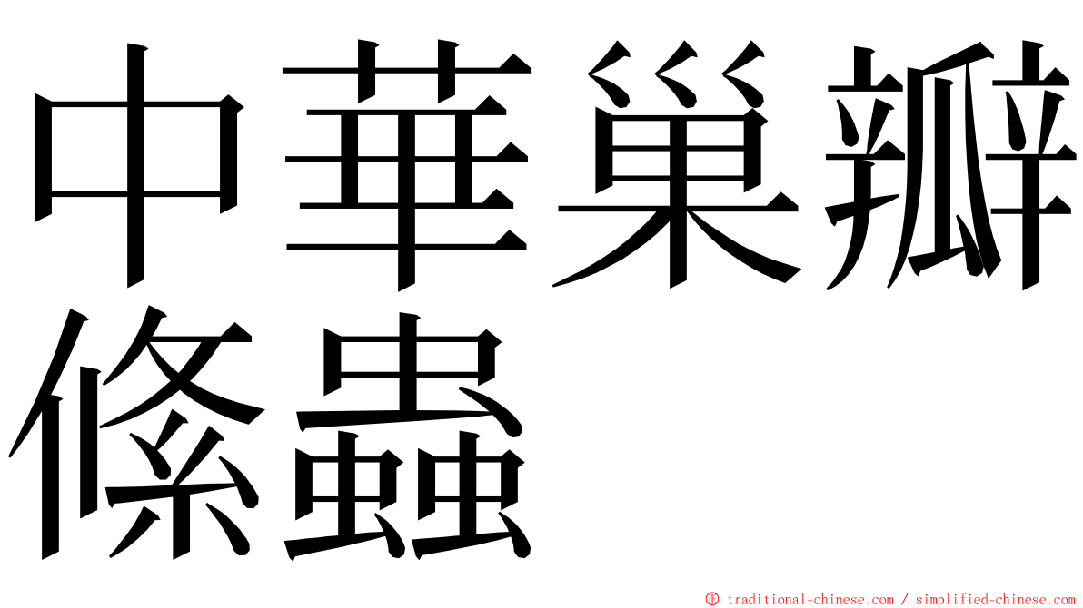 中華巢瓣絛蟲 ming font