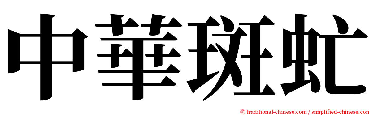 中華斑虻 serif font