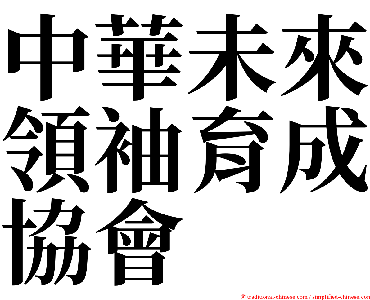 中華未來領袖育成協會 serif font