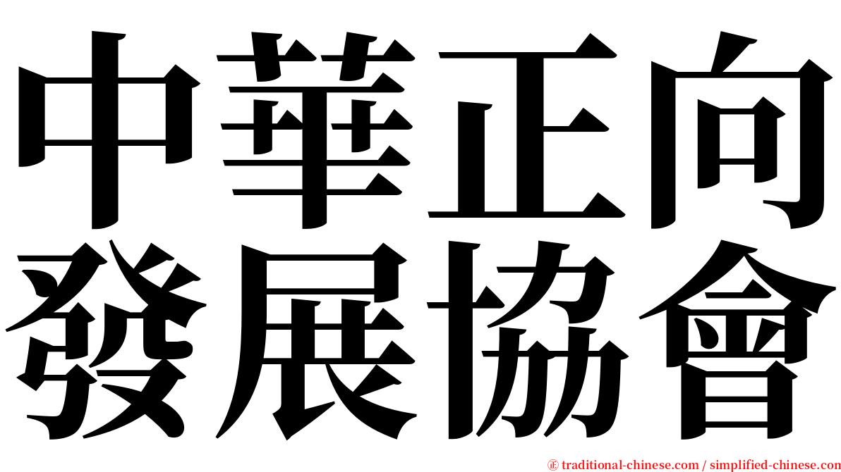 中華正向發展協會 serif font