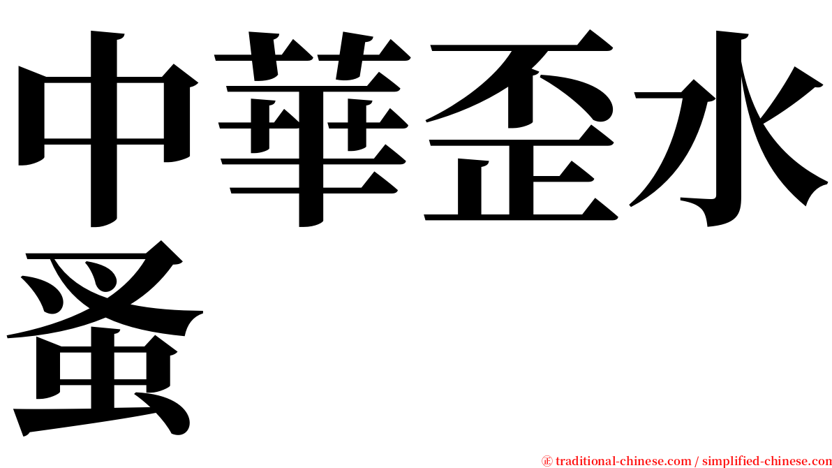 中華歪水蚤 serif font