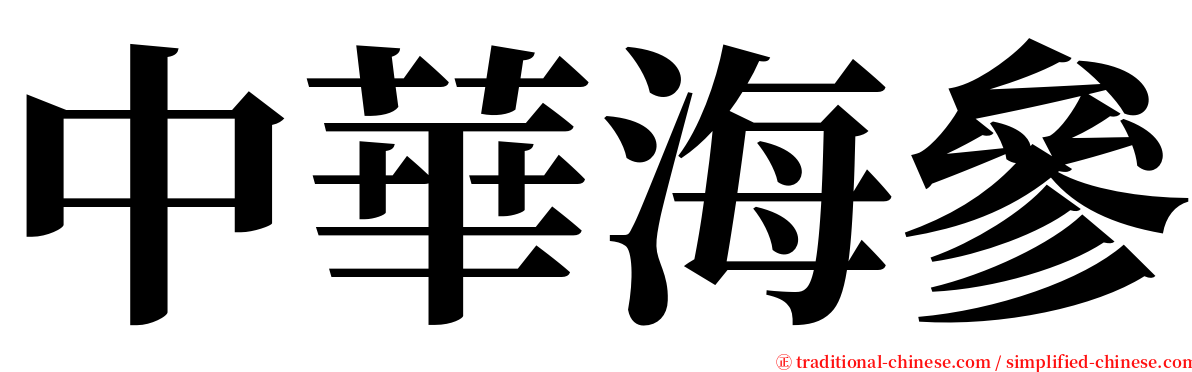 中華海參 serif font