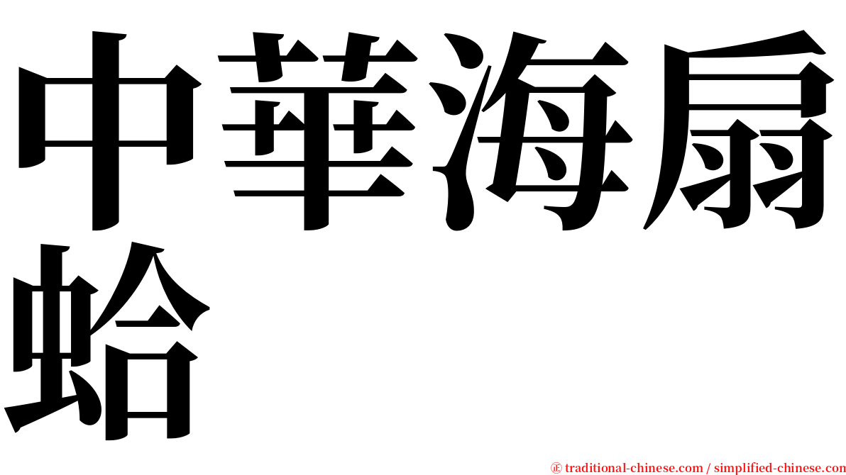 中華海扇蛤 serif font