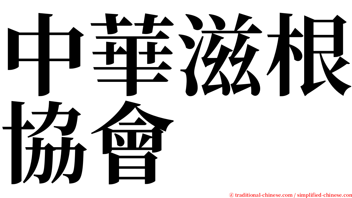 中華滋根協會 serif font