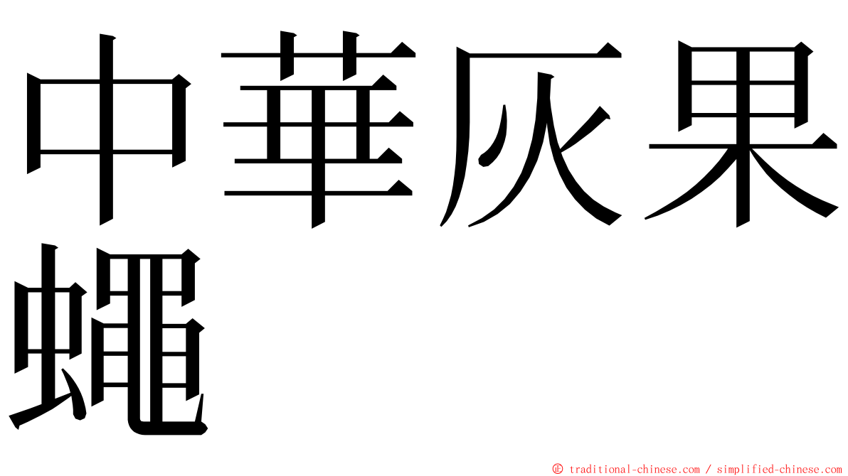 中華灰果蠅 ming font
