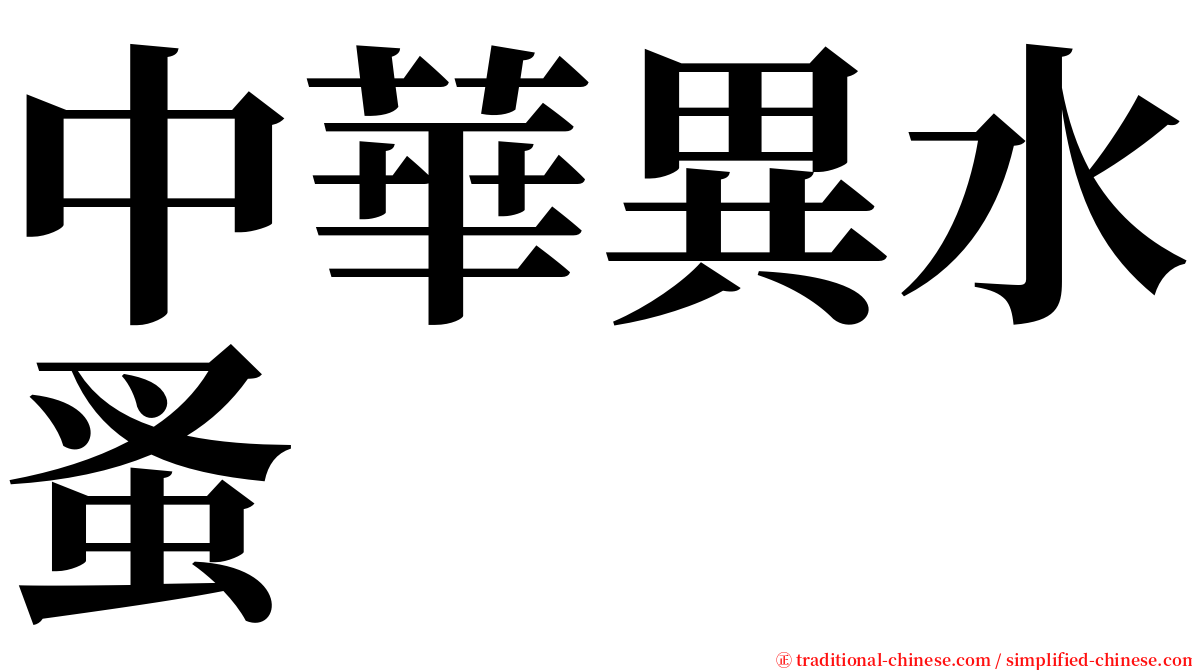 中華異水蚤 serif font