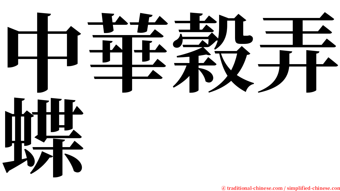 中華穀弄蝶 serif font