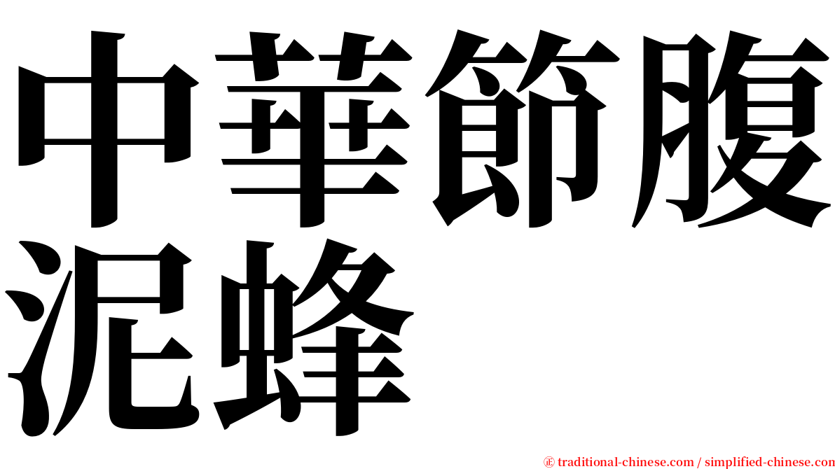 中華節腹泥蜂 serif font