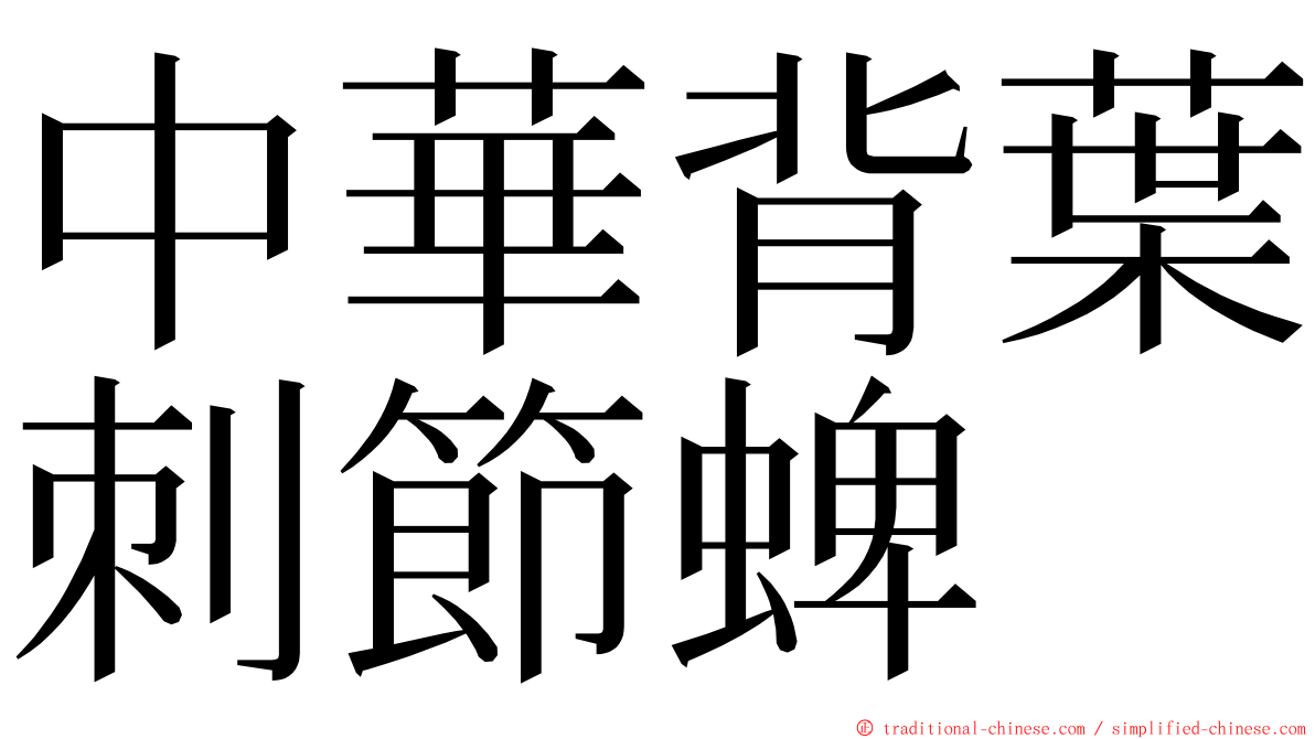 中華背葉刺節蜱 ming font