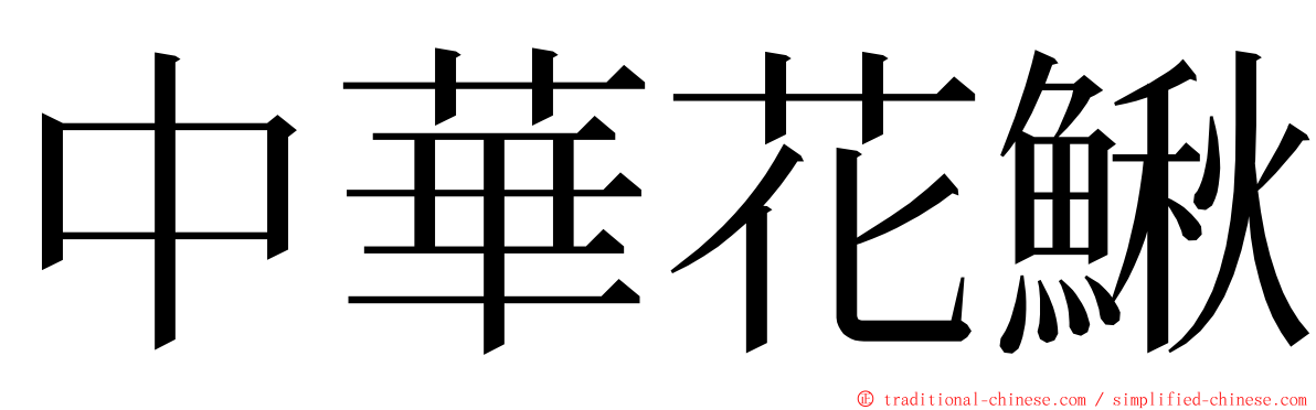 中華花鰍 ming font