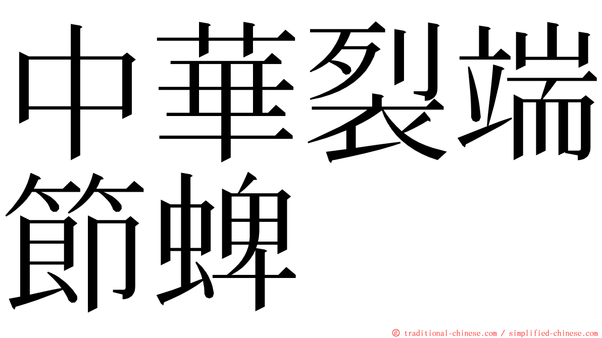 中華裂端節蜱 ming font