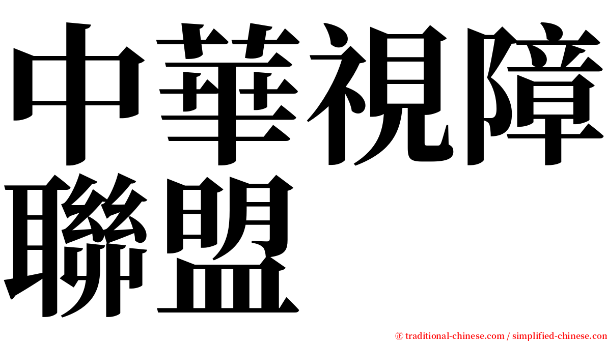 中華視障聯盟 serif font