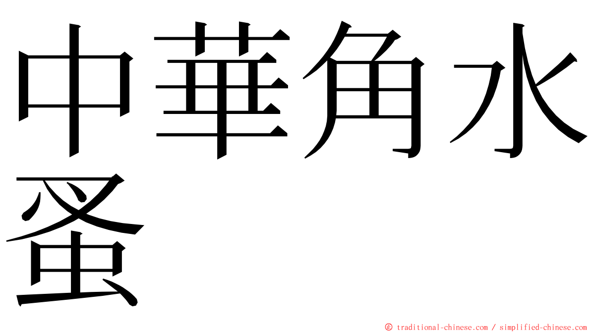 中華角水蚤 ming font