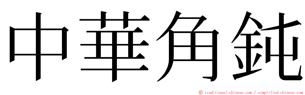 中華角鈍 ming font