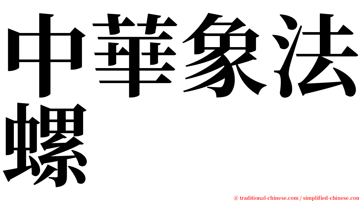 中華象法螺 serif font