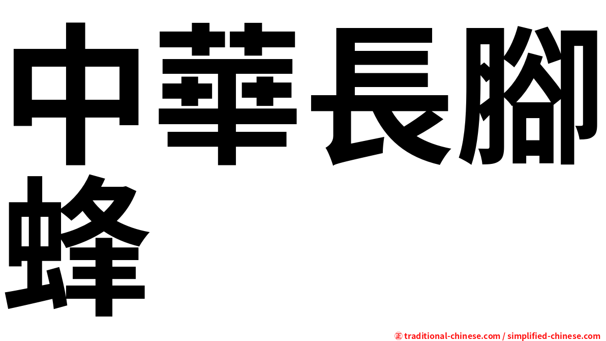 中華長腳蜂