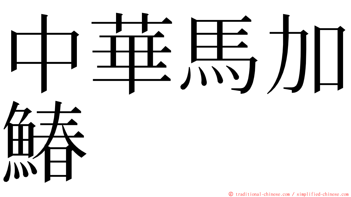 中華馬加鰆 ming font