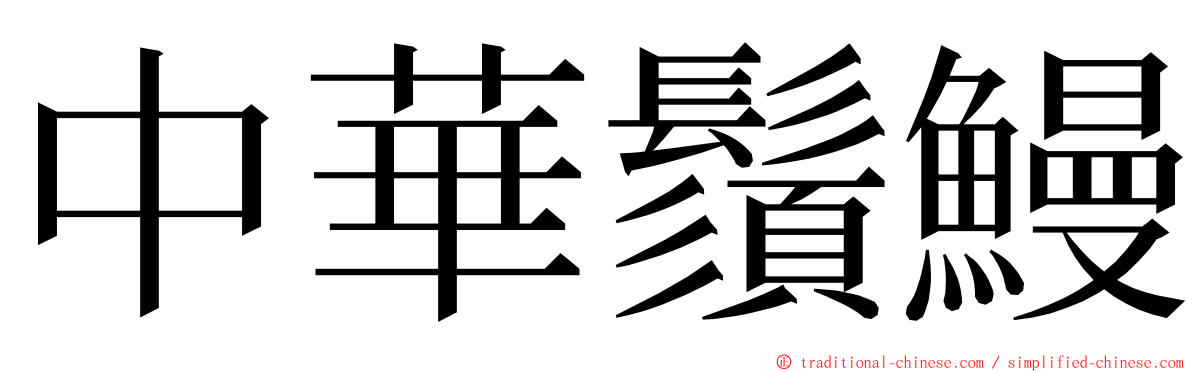 中華鬚鰻 ming font