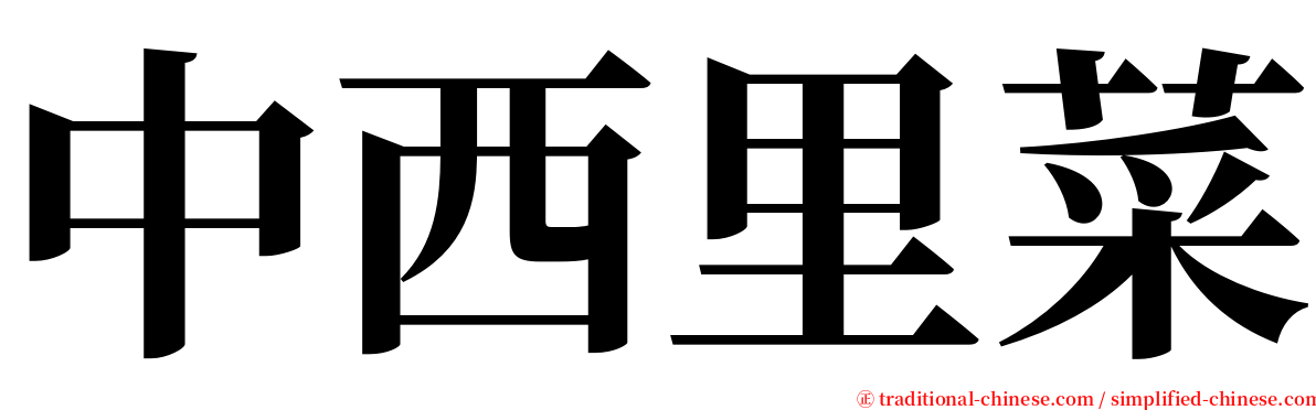 中西里菜 serif font