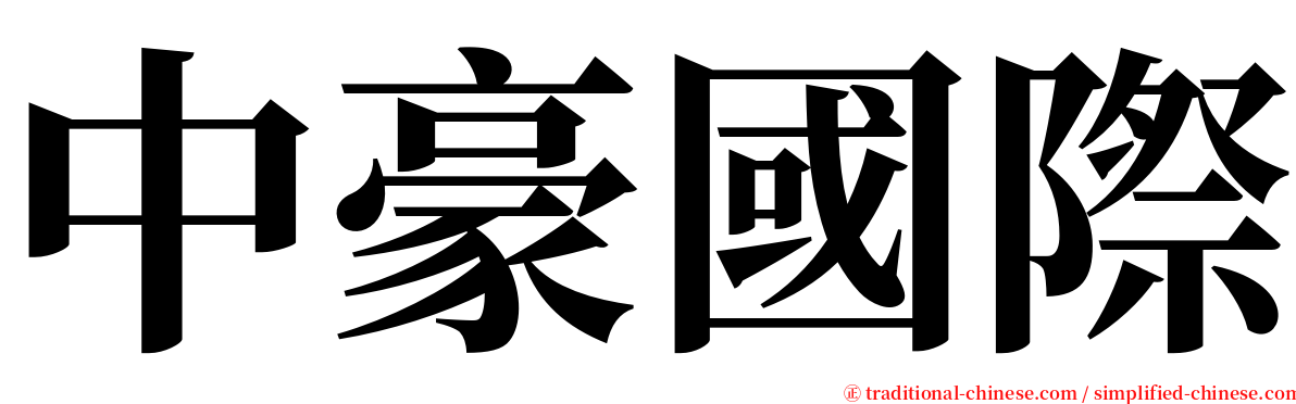 中豪國際 serif font