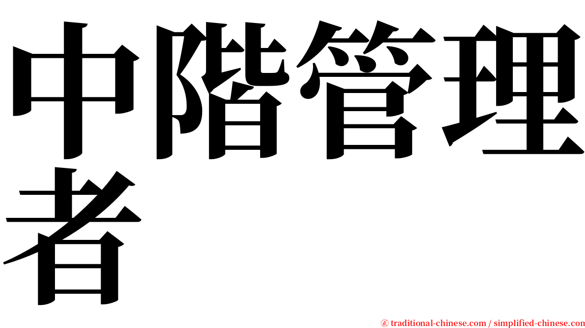 中階管理者 serif font