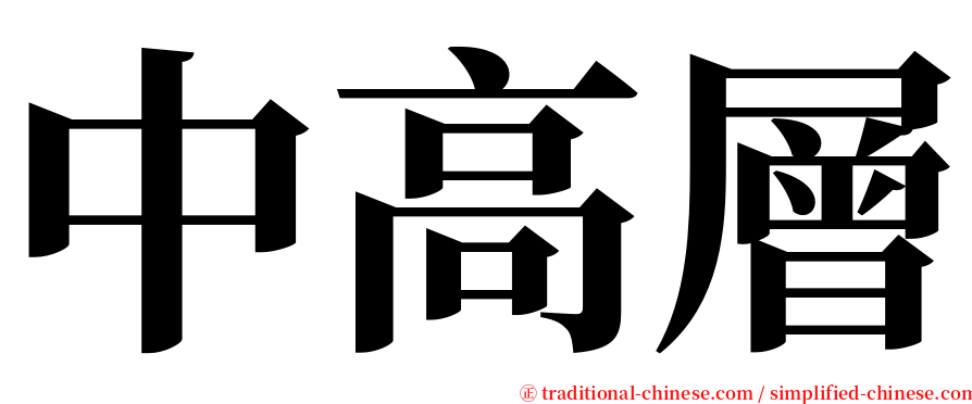 中高層 serif font