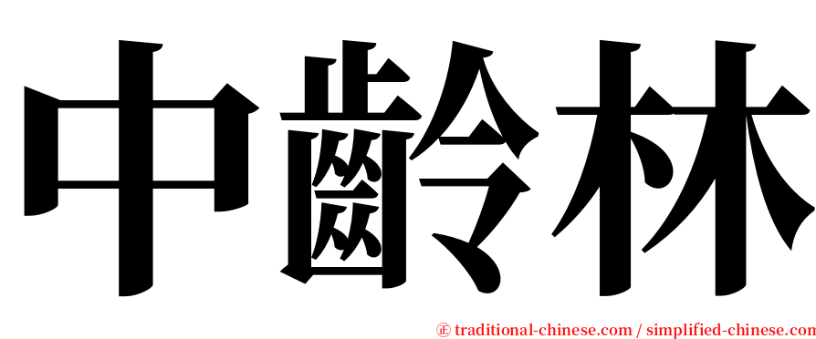 中齡林 serif font