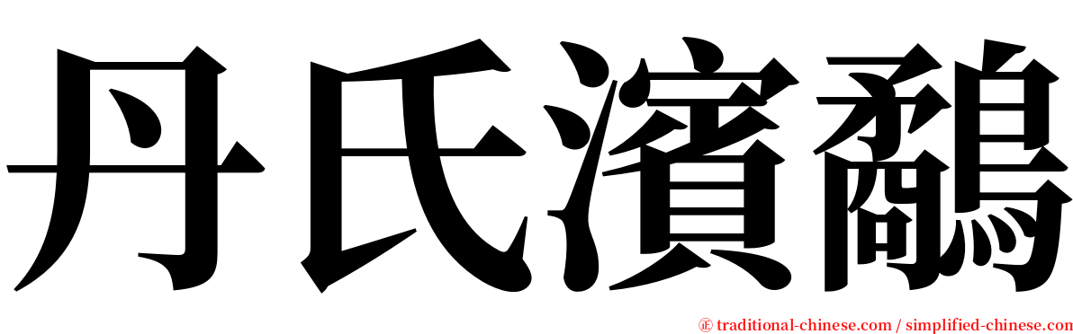 丹氏濱鷸 serif font