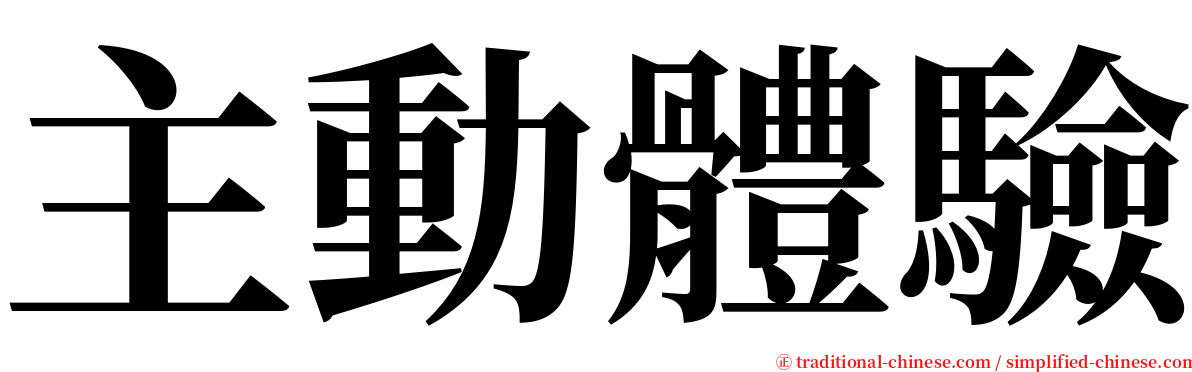 主動體驗 serif font