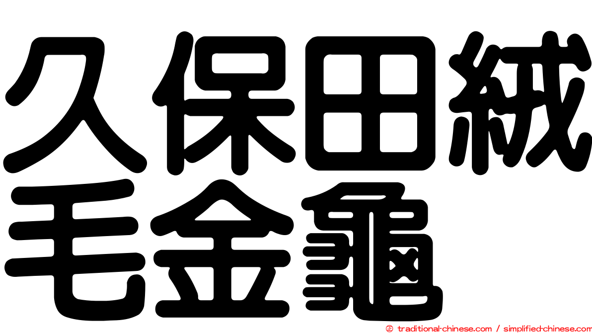 久保田絨毛金龜