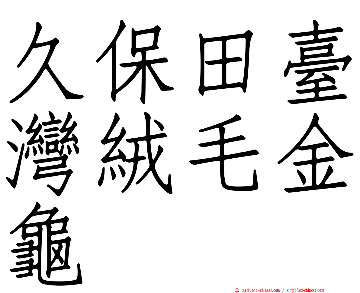 久保田臺灣絨毛金龜