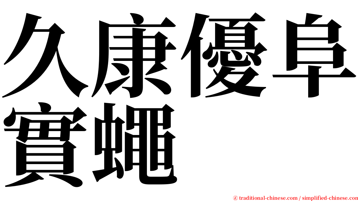 久康優阜實蠅 serif font