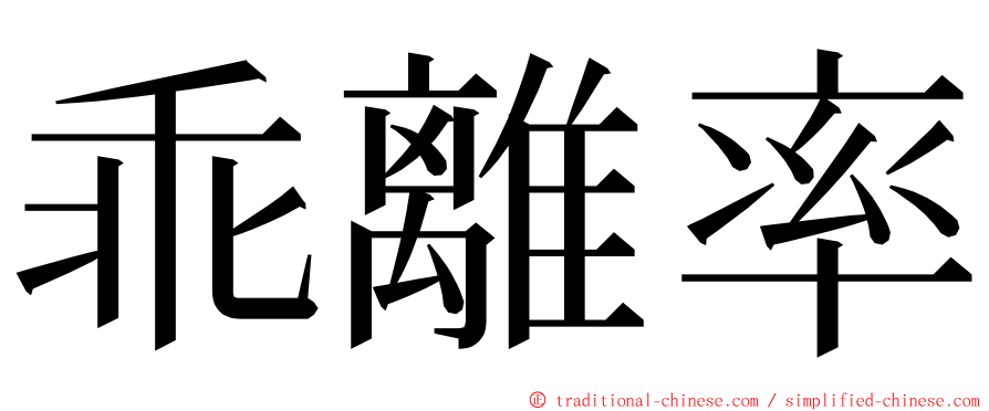 乖離率 ming font