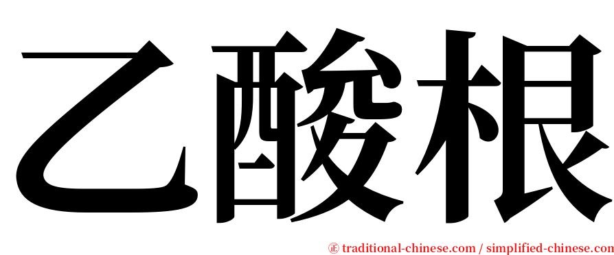 乙酸根 serif font