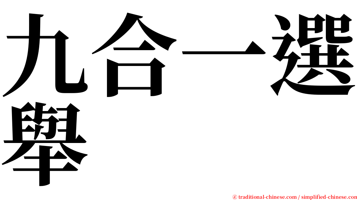 九合一選舉 serif font