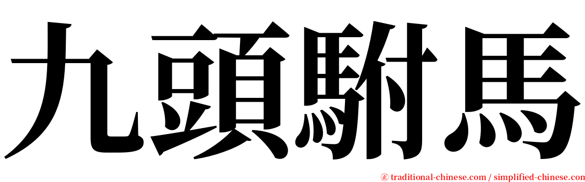 九頭駙馬 serif font