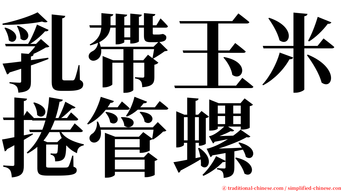 乳帶玉米捲管螺 serif font