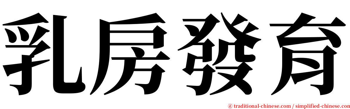 乳房發育 serif font