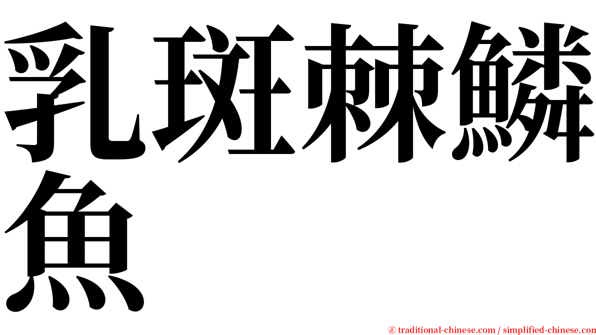 乳斑棘鱗魚 serif font