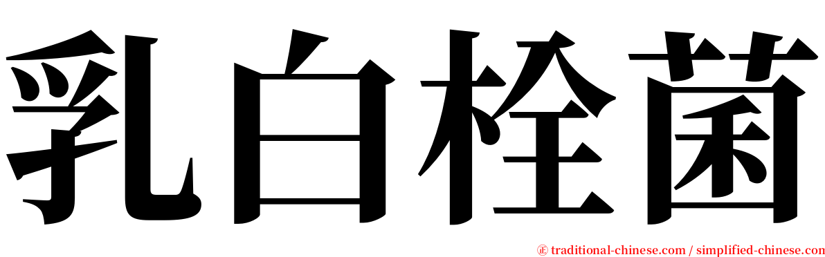 乳白栓菌 serif font